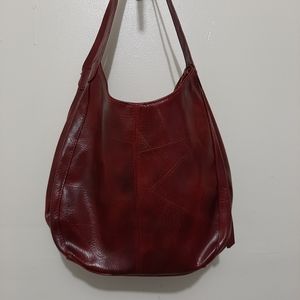Jingpin Piju Maroon Leather Handbag